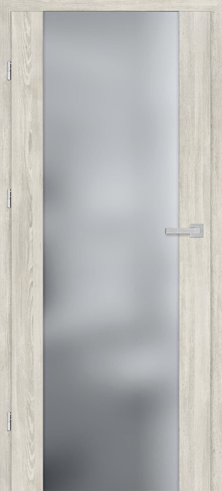 porte d'interieure bois pin gris vitrée translucide