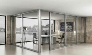 Fenêtres en aluminium pour aménagement de bureaux
